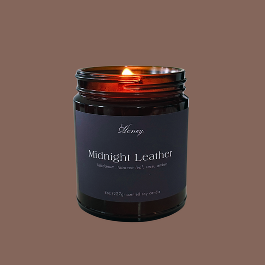Midnight Leather | Labdanum + Tobacco Leaf + Rose + Amber